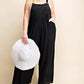 Kori America Full Size Sleeveless Ruched Wide Leg Overalls - Farnelli