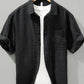 Men's Plus Size Textured Short Sleeve Casual Shirt - Farnelli