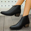 Pointed-Toe Ankle Boots - Black