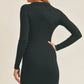 Mable Button Up Ribbed Mini Shirt Dress - Farnelli