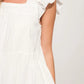 And The Why Origami Pleating Ruffled Sleeve Tiered Dress - Farnelli