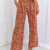 Heimish Right Angle Full Size Geometric Printed Pants in Red Orange - Orange-Red