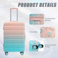 HouseOfZazla gradient color hard case luggage 3-piece set with spinner wheels