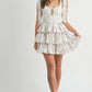 MABLE Floral Print Shoulder Tie Layered Mini Dress - Farnelli