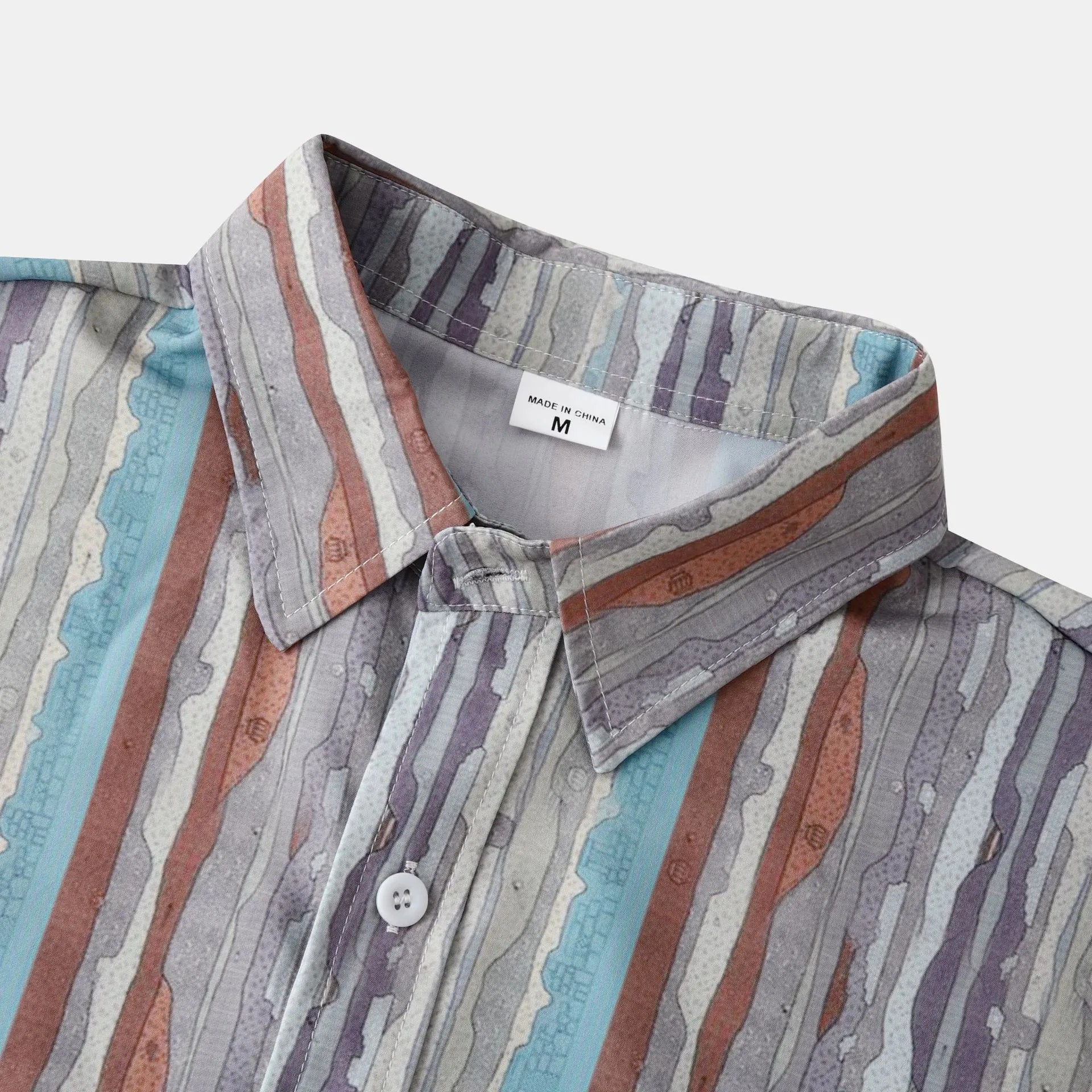 Men's Casual Vintage Striped Long Sleeve Button-Down Shirt - Farnelli
