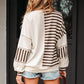 Ariana Stripe Stitched Oversized Sweatshirt - Farnelli