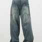 Men's Distressed Detail Wide Leg Jeans - Farnelli