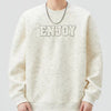 Men's Plus Size Enjoy Round Neck Long Sleeve Sweatshirt - Beige