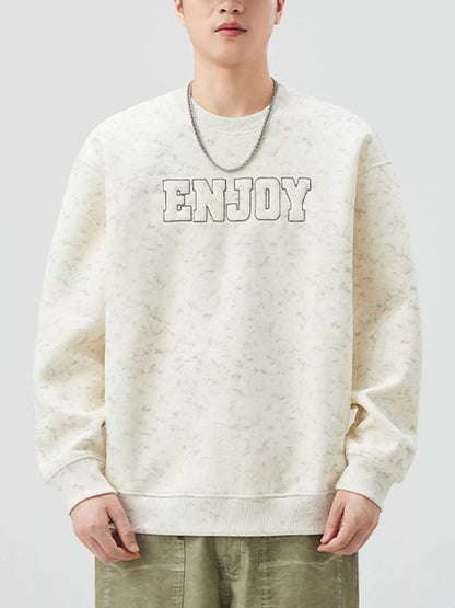 Men's Plus Size Enjoy Round Neck Long Sleeve Sweatshirt - Farnelli