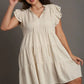 Umgee Full Size Linen A-line Tiered Mini Dress Plus Size - Farnelli