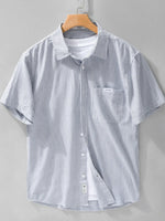 Men's Plus Size Short Sleeve Button-Up Shirt - Farnelli