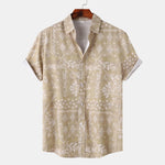 Men's Printed Short Sleeve Button-Up Shirt - Farnelli