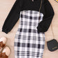 Children's Plaid Print Long Sleeve Dress Set - Farnelli
