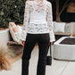 Alani Lace Crochet Bell Sleeve Blouse - Farnelli