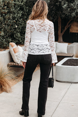 Alani Lace Crochet Bell Sleeve Blouse - Farnelli