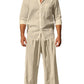 Men's Full Size Button Up Shirt and Pants Set Plus Size - Farnelli