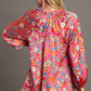 Umgee Full Size Satin Paisley Ruffle Neck Button-Up Shirt Plus Size - Farnelli