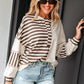 Ariana Stripe Stitched Oversized Sweatshirt - Farnelli