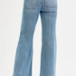 RISEN Full Size High Rise Wide Flare Patch Pocket Jeans Plus Size - Farnelli