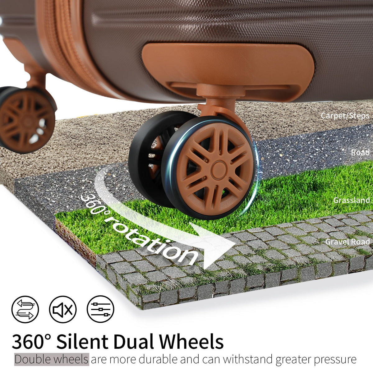 HouseOfZazla 4-piece hard shell luggage set with spinner wheels in multiple colors