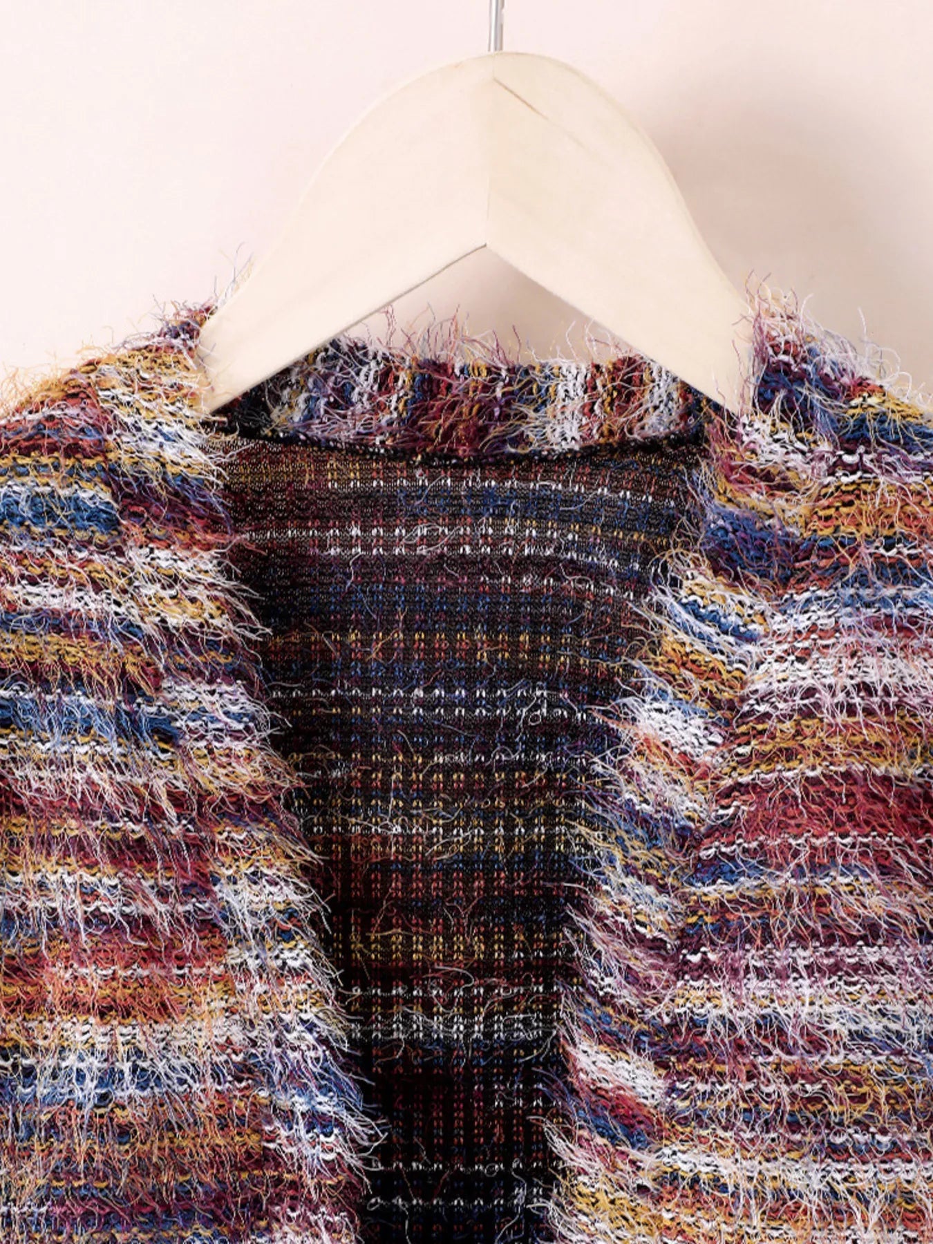 Children's Colorful Knitted Fuzzy Cardigan - Farnelli