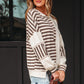 Ariana Stripe Stitched Oversized Sweatshirt - Farnelli