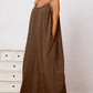 Double Take Full Size Ruffle Trim Tie Back Cami Jumpsuit with Pockets - Farnelli