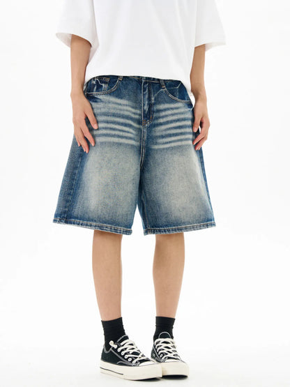 Men's Washed Loose Fit Denim Shorts - Farnelli