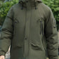 Men's Plus Size Hooded Snap Down Jacket - Farnelli