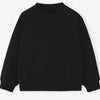 Children's Casual Solid Color Crew Neck Sweatshirt - Black
