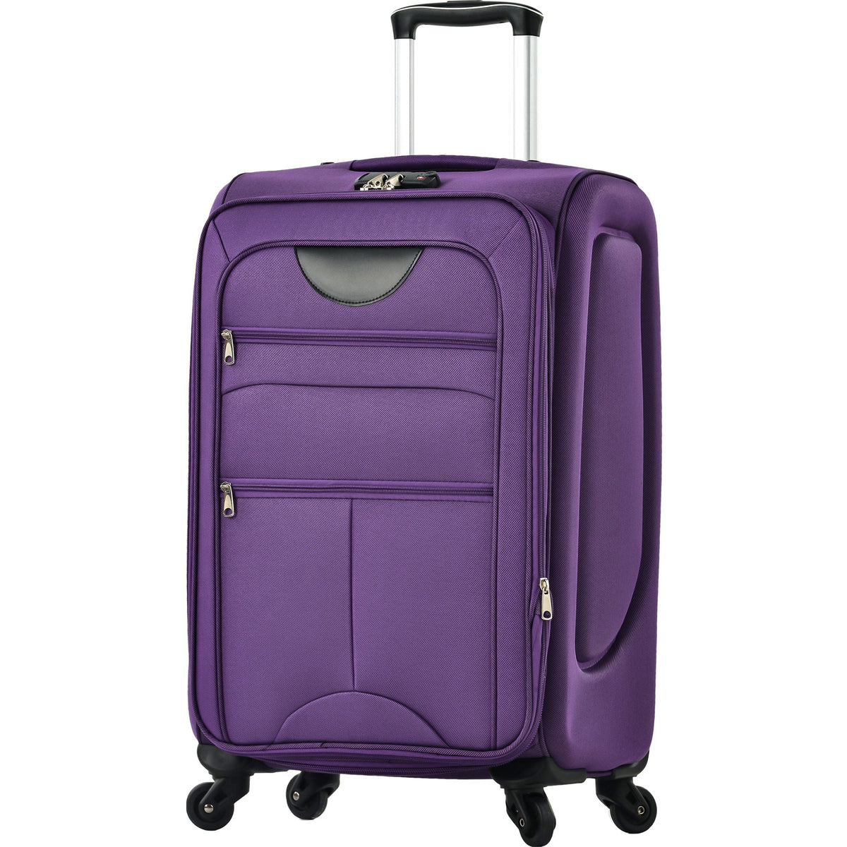 HouseOfZazla expandable softside luggage 3-piece set with spinner wheels in multiple colors