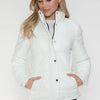 YMI Pocketed Zip Up Turtleneck Puffer Jacket - White