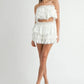 MABLE Ruffle Layered Crop Top and Mini Skirt Set - Farnelli