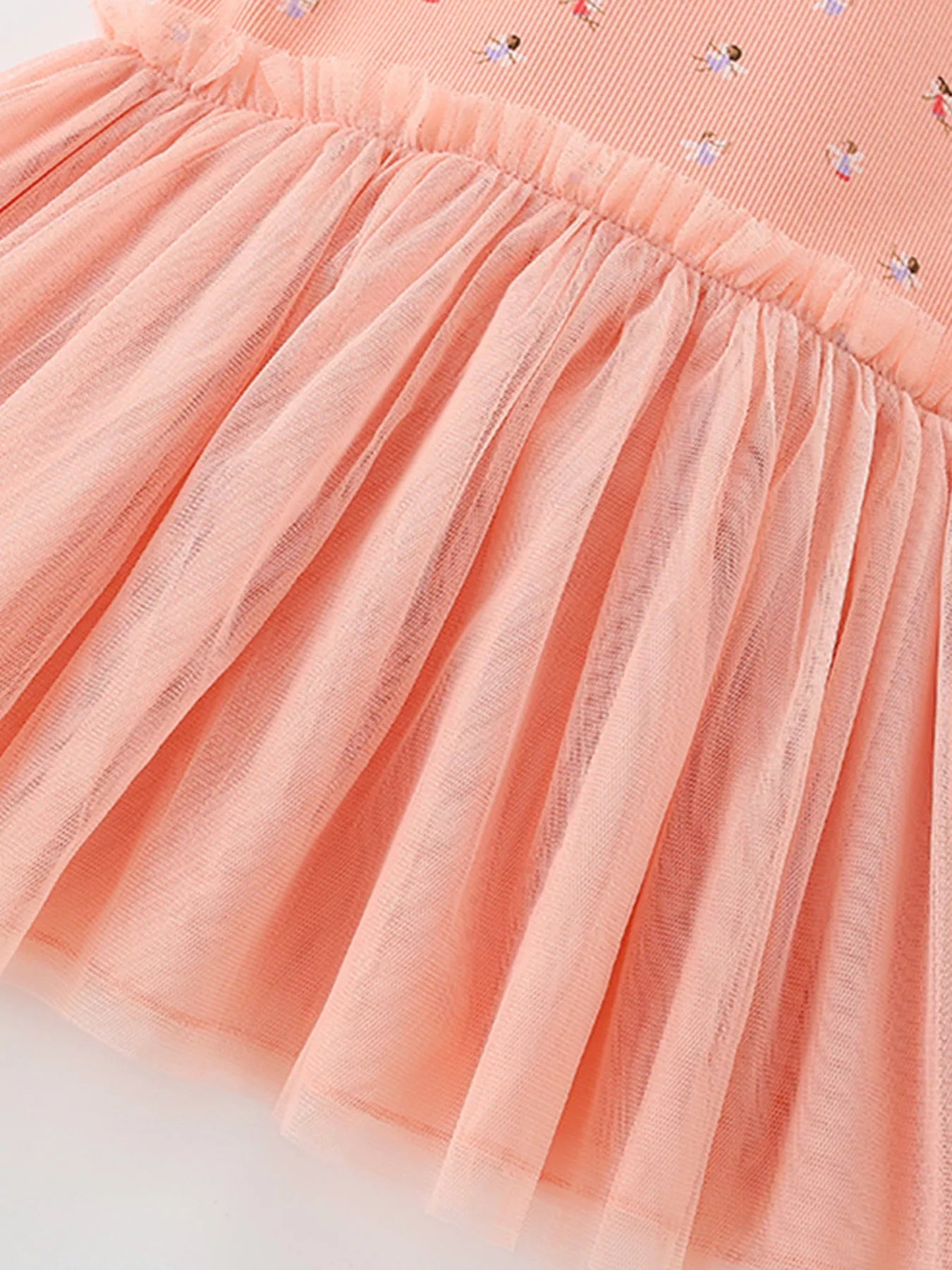 Children's Printed Tulle Layered Dress - Farnelli