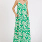Mittoshop Printed V-Neck Maxi Cami Dress with Pockets - Farnelli