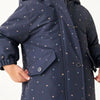 Children's Heart Print Zip Up Jacket - Dark Navy