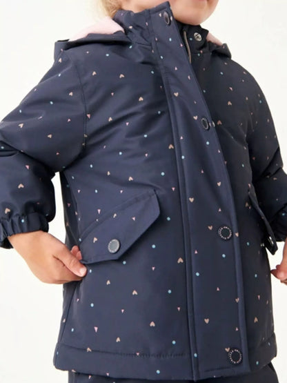 Children's Heart Print Zip Up Jacket - Farnelli