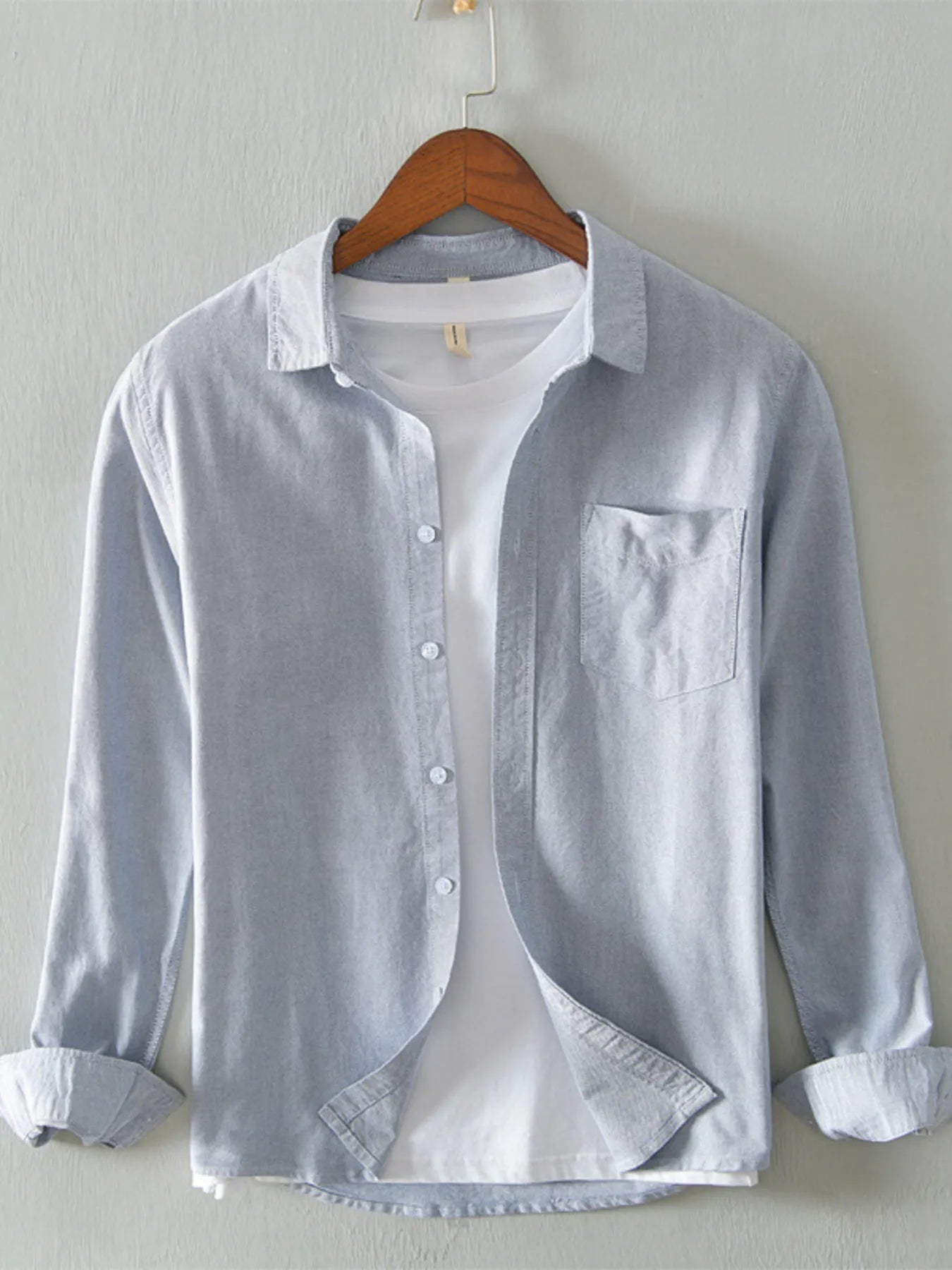 Men's Plus Size Button Up Long Sleeve Shirt - Farnelli