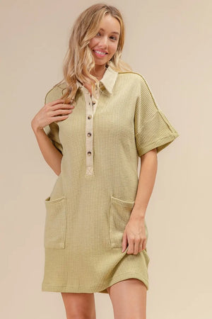 BiBi Dip Dye Mineral Washed Knit Dress - Farnelli