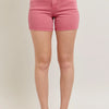 Judy Blue Pink Back Pkt Embroidery Shorts - ROSE