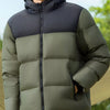 Men's Full Size Warm Padded Hooded Puffer Jacket Plus Size - Army Green