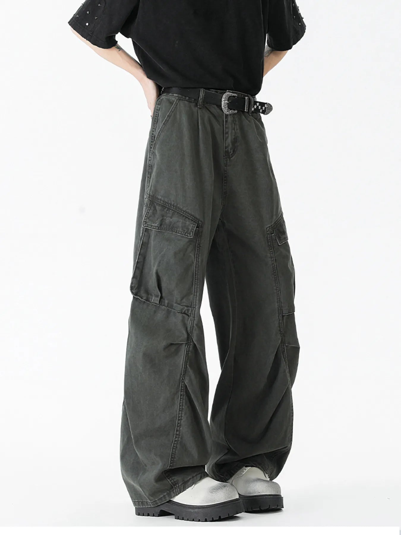 Men's Vintage Washed Cargo Jeans - Farnelli