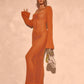 Openwork Square Neck Flare Sleeve Cover-Up Dress - Farnelli