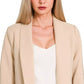 Zenana Woven Long Sleeve Blazer With Lining - Farnelli