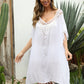 Tassel Cutout Half Sleeve Cover-Up - Farnelli