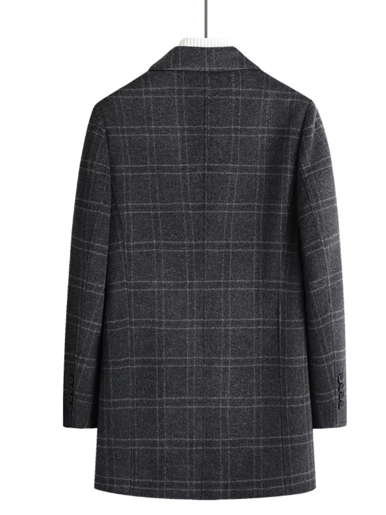 Men's Plus Size Plaid Wool Blend Overcoat - Farnelli
