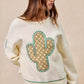 BiBi Cactus Embroidered Fleece Sweatshirt - Farnelli