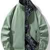 Men's Plus Size Zip Up Windbreaker Jacket - Green