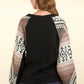 VERY J Printed Long Sleeve Round Neck Knit Top - Farnelli