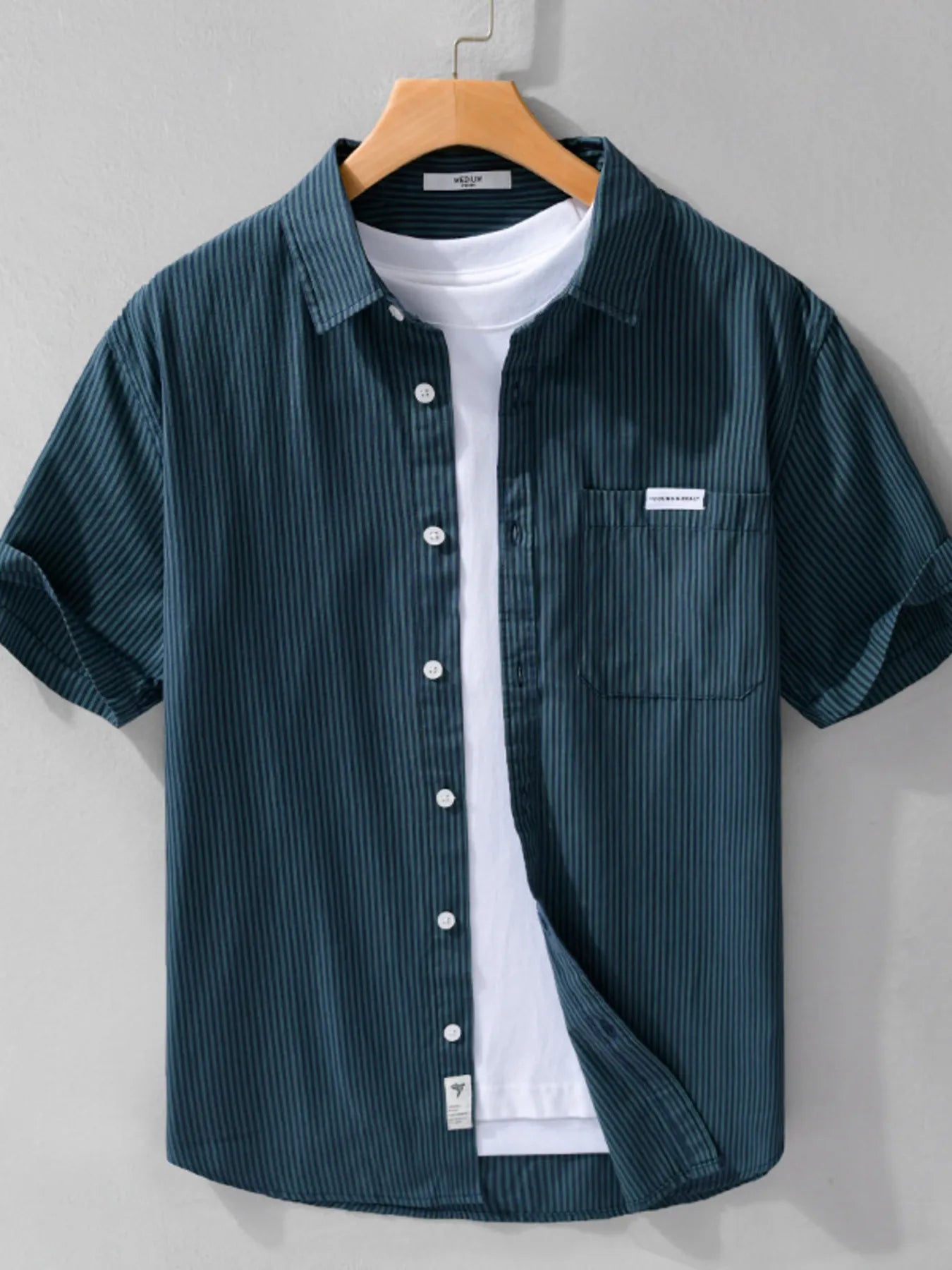 Men's Plus Size Short Sleeve Button-Up Shirt - Farnelli